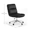 Flash Furniture Chloe Mid-Back Black Padded LeatherSoft Armless Chair w/Wheels, Swivel Function, and Chrome Frame CH-232174-1-BK-GG - alternate 2